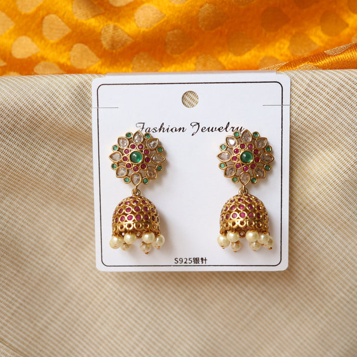 Antique ruby stone Jumka earrings AJ167