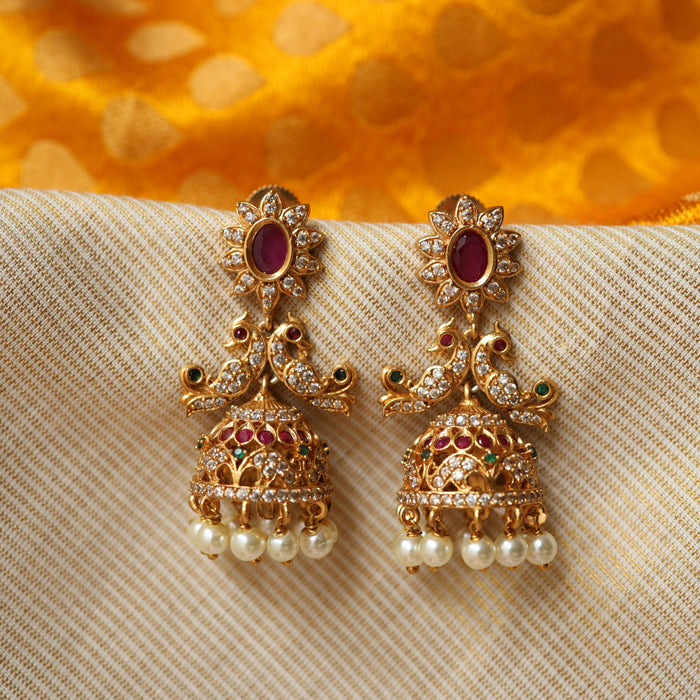 Antique multi stone Jumka earrings AJ0045