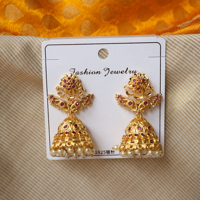 Heritage ruby stone Jumka earrings HJ0044