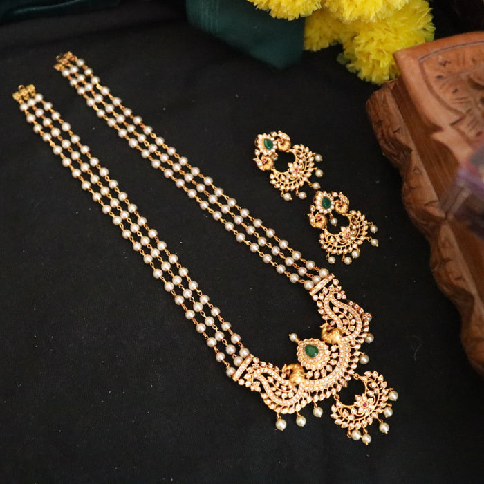 PADMINI pearl long necklace with  earrings 15726