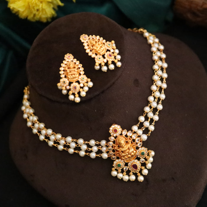 PADMINI pearl choker necklace with earrings 177068