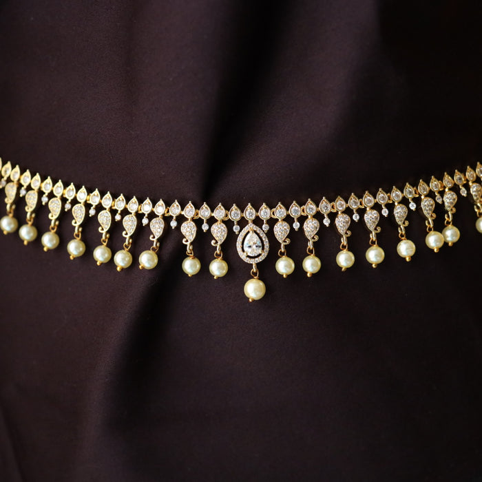 Heritage gold plated long necklace / waistchain with earrings 1234472