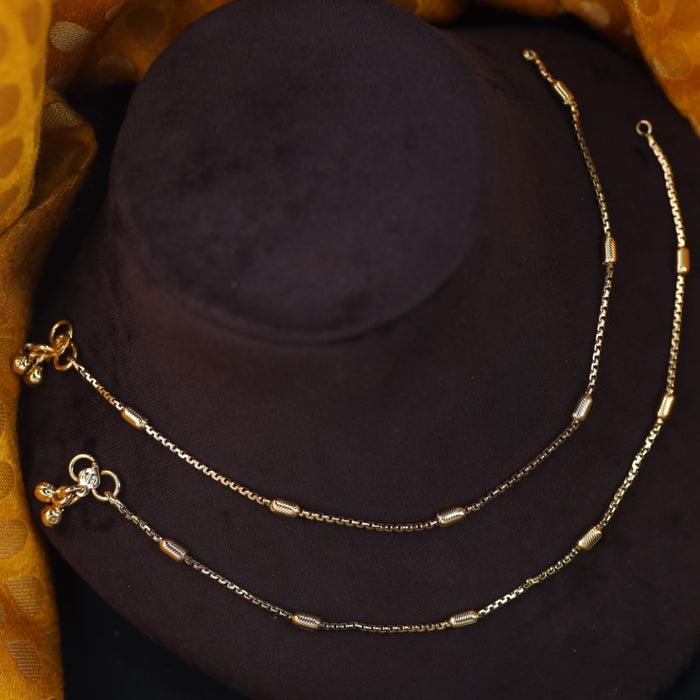 Antique gold simple traditional anklet 875539