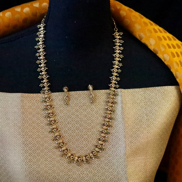 Antique gold long necklace with  earrings / waistchain 157791