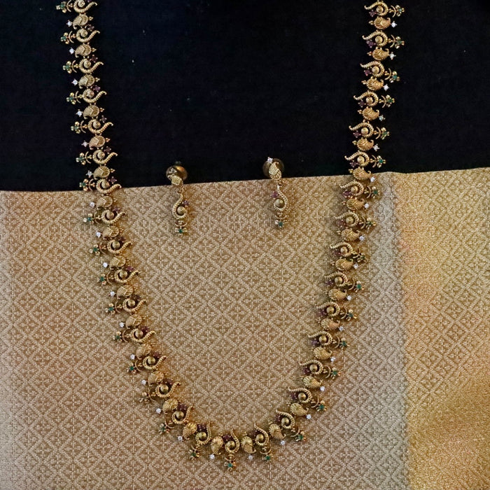 Antique gold long necklace with  earrings / waistchain 157791