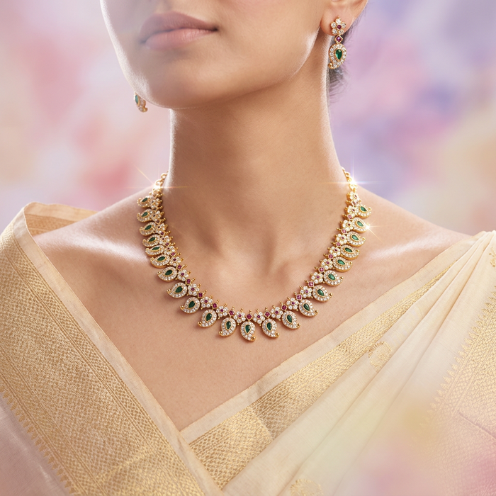 Antique stones simple short necklace with earrings SS10-148