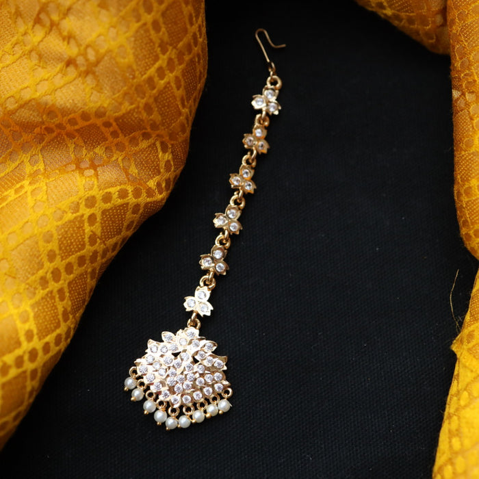 Heritage gold plated white stone tikka 22234890