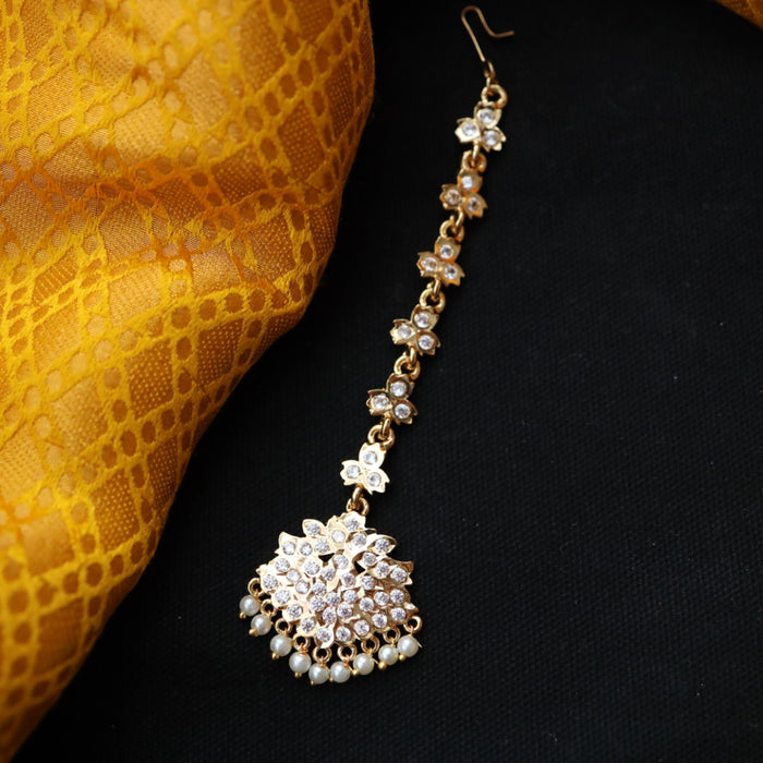 Heritage gold plated white stone tikka 22234890