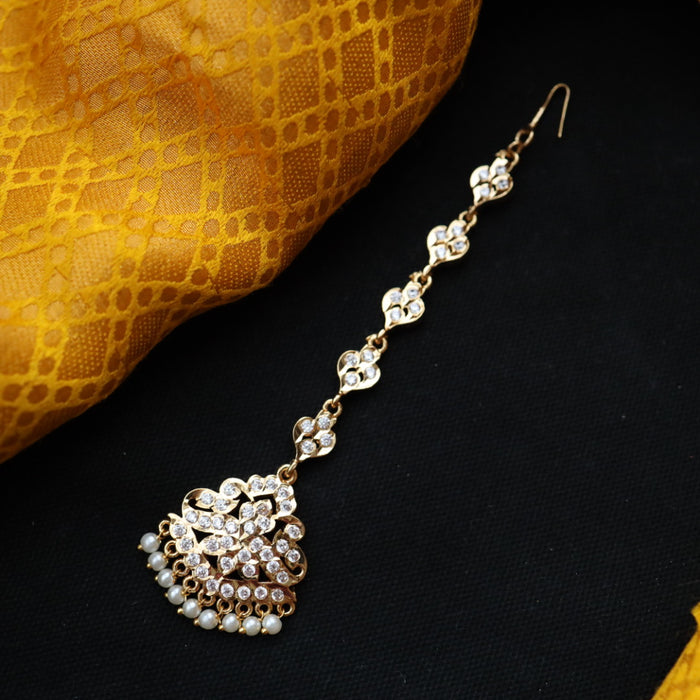 Heritage gold plated white stone tikka 22234892