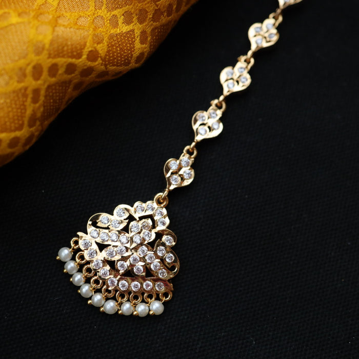 Heritage gold plated white stone tikka 22234892