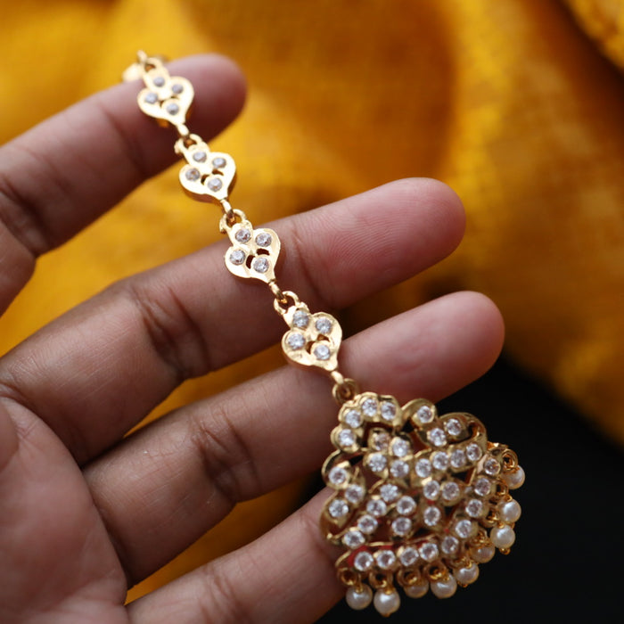 Heritage gold plated white stone tikka 22234892