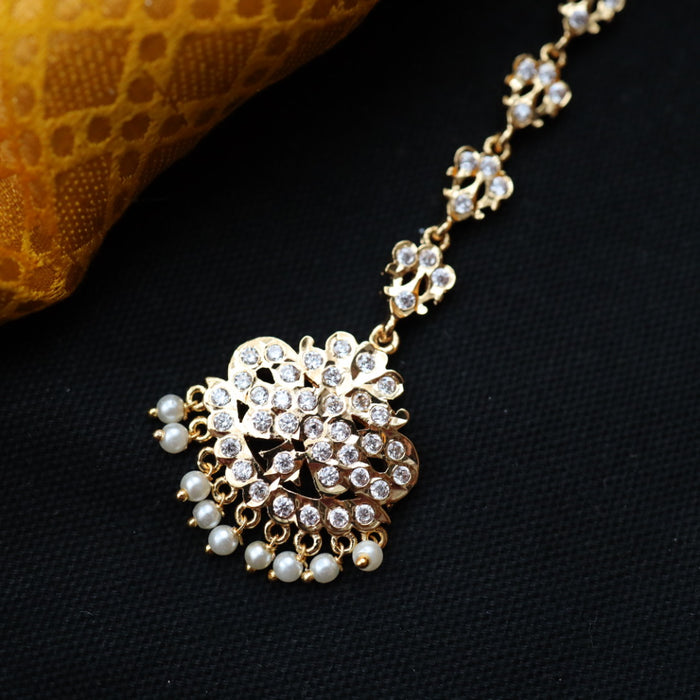 Heritage gold plated white stone tikka 22234895