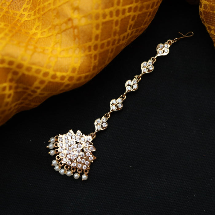 Heritage gold plated white stone tikka 22234898