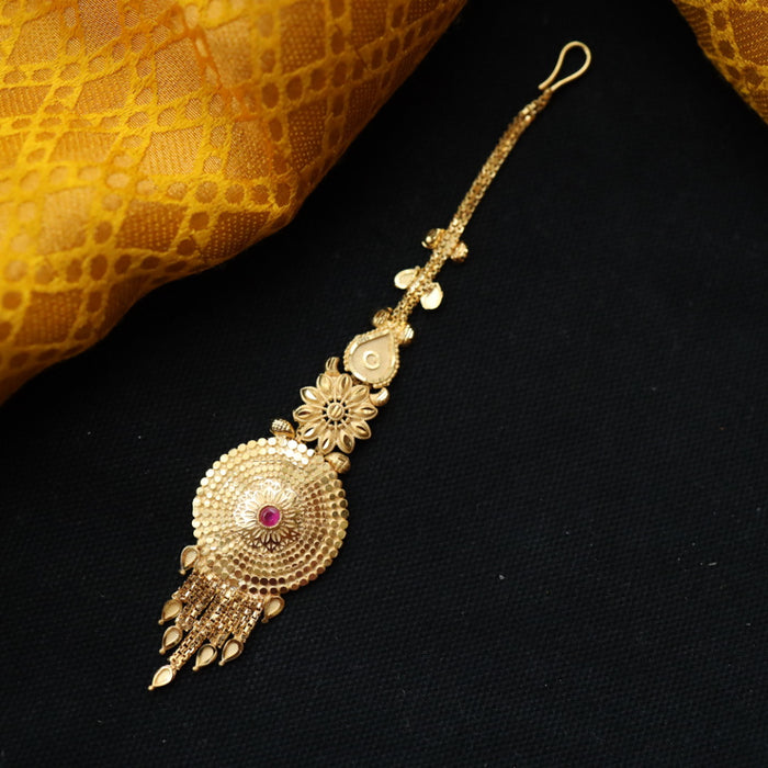 Heritage gold plated white stone tikka TH1016