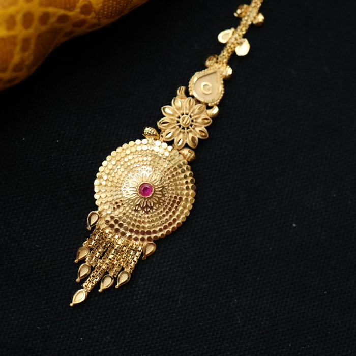 Heritage gold plated white stone tikka TH1016