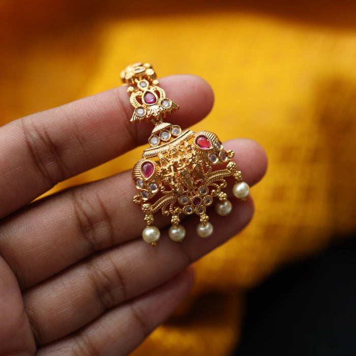 Heritage gold plated temple design tikka TAD1003