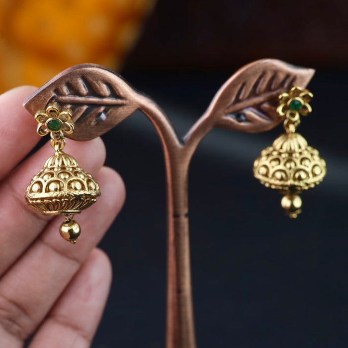 Antique gold jumka earrings 2301310