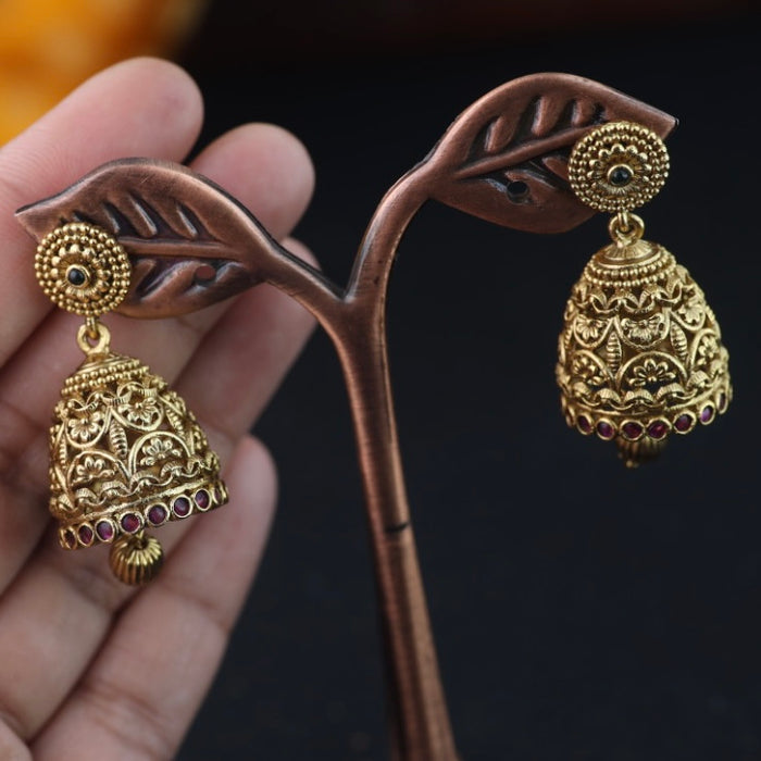 Antique gold jumka earrings 2301316