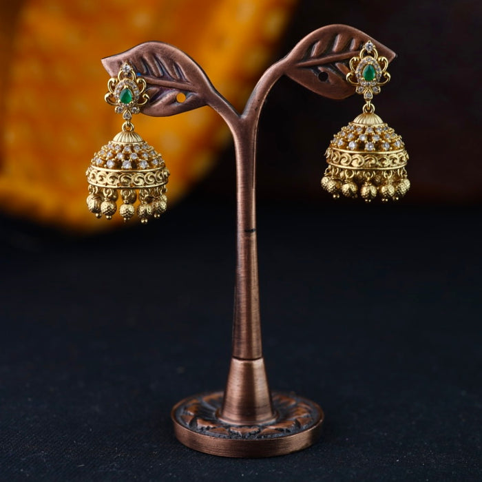 Antique gold jumka earrings 2301317