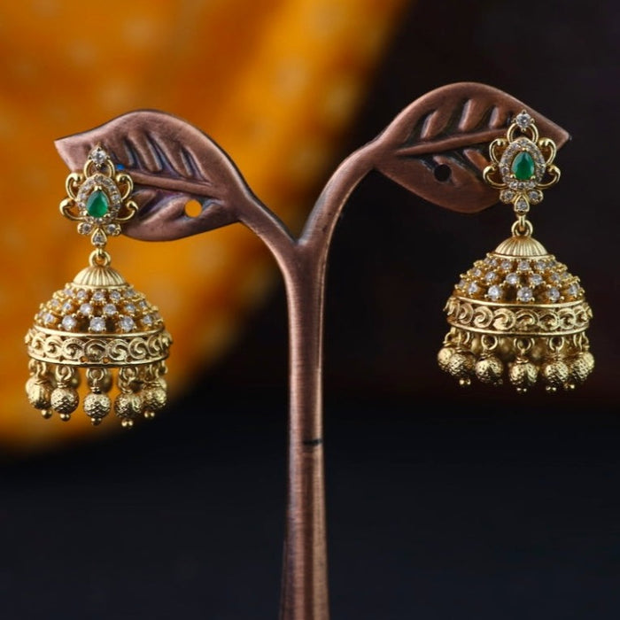 Antique gold jumka earrings 2301317