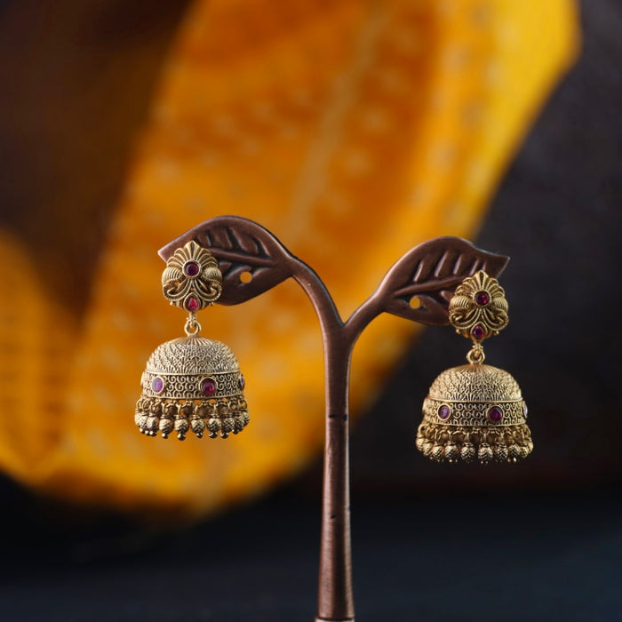 Antique gold ruby  jumka earrings 2301321