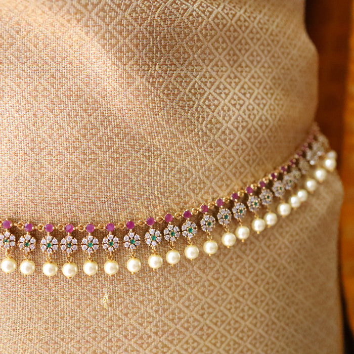 Antique  pearl long necklace with  earrings / waistchain 15778