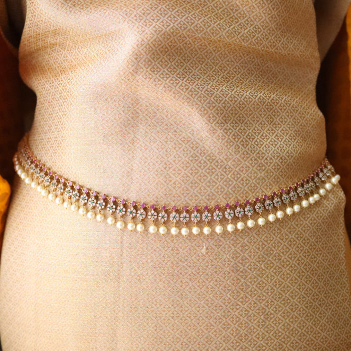 Antique  pearl long necklace with  earrings / waistchain 15778