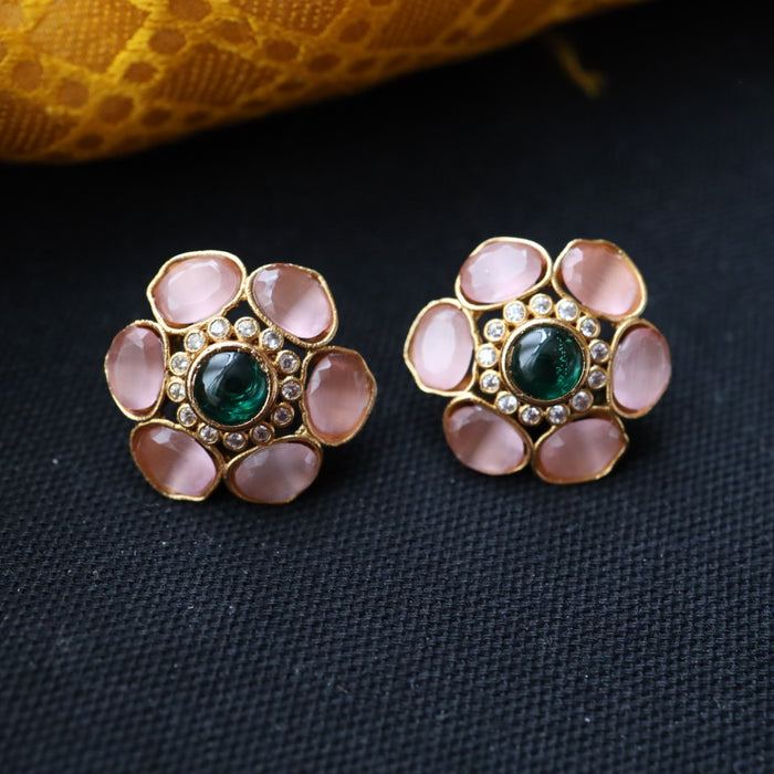 Antique pink stone studd earring 466671223