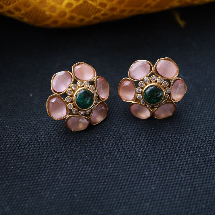 Antique pink stone studd earring 466671223