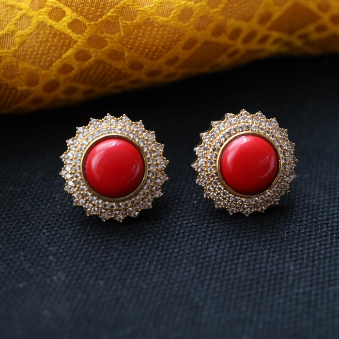 Antique red stone studd earring 466671227