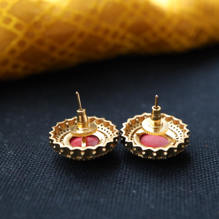 Antique red stone studd earring 466671227