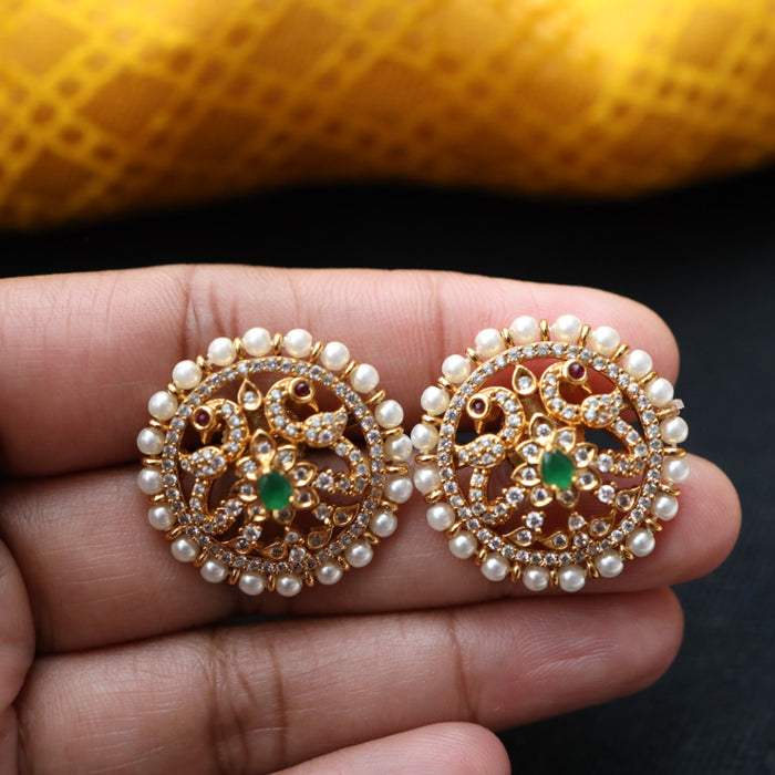 Antique white stone studd earring 4666712290