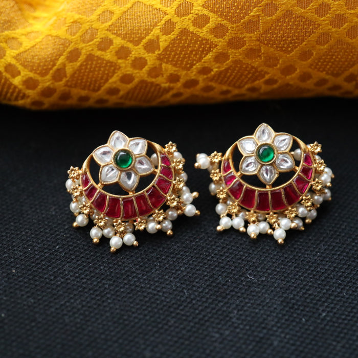 Antique ruby green stone studd earring 46667122959