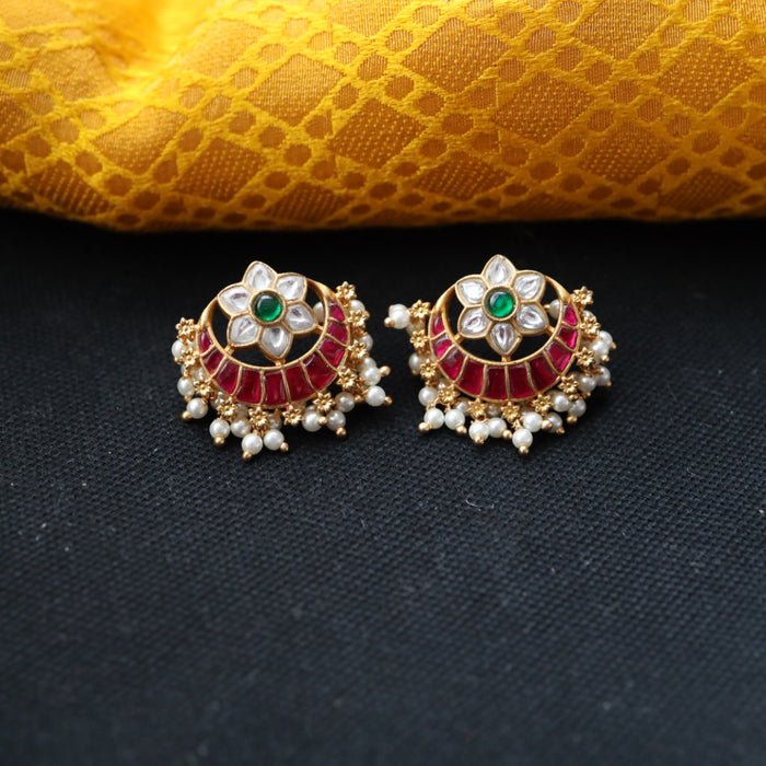 Antique ruby green stone studd earring 46667122959