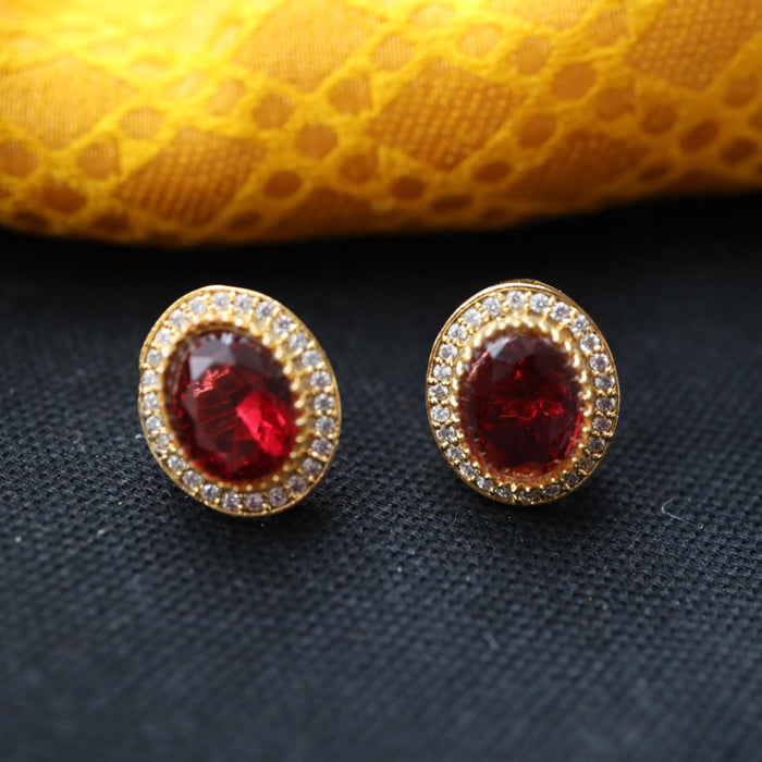 Antique ruby white stone studd earring 46667122963