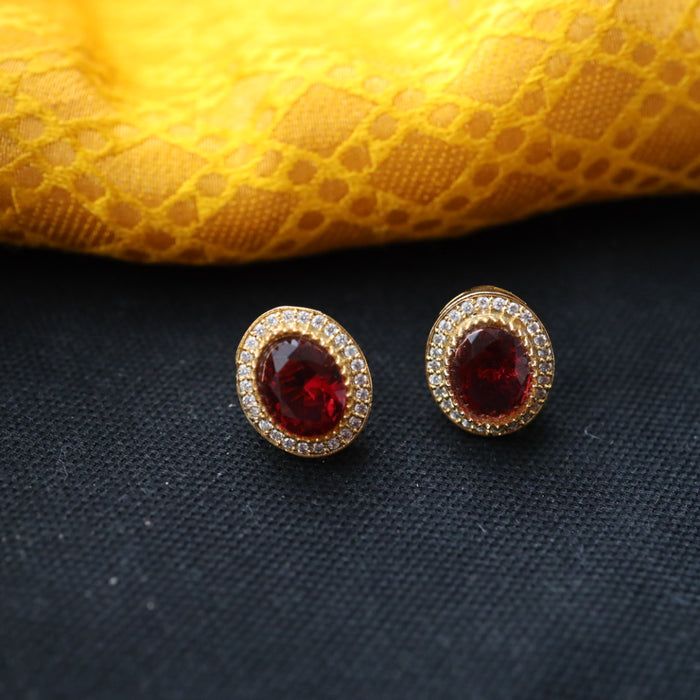 Antique ruby white stone studd earring 46667122963