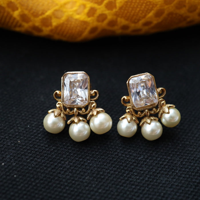 Antique ruby white stone studd earring 46667122968