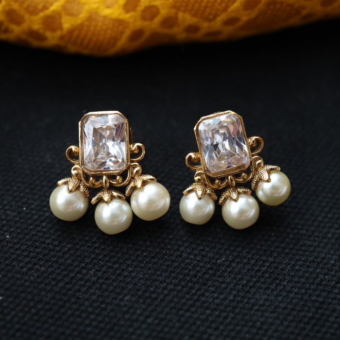 Antique ruby white stone studd earring 46667122968