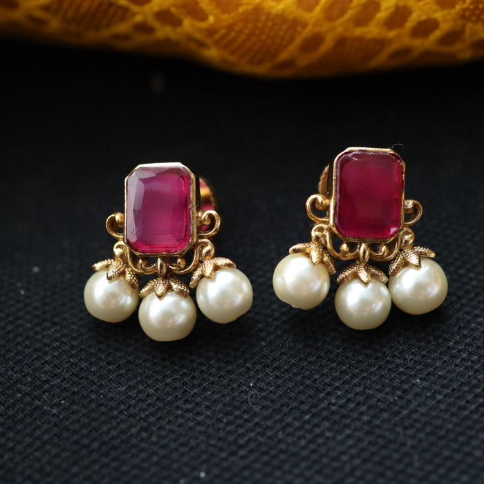 Antique ruby stone studd earring 46667122977