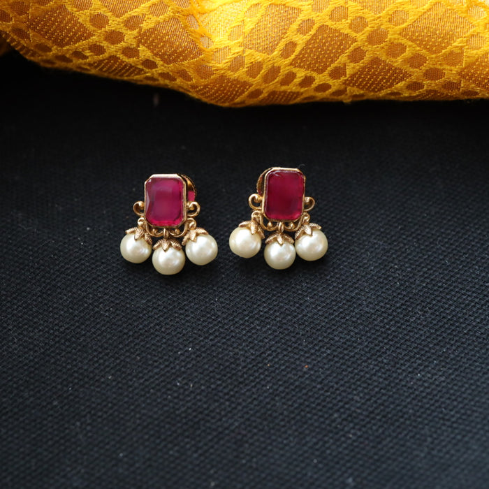 Antique ruby stone studd earring 46667122977