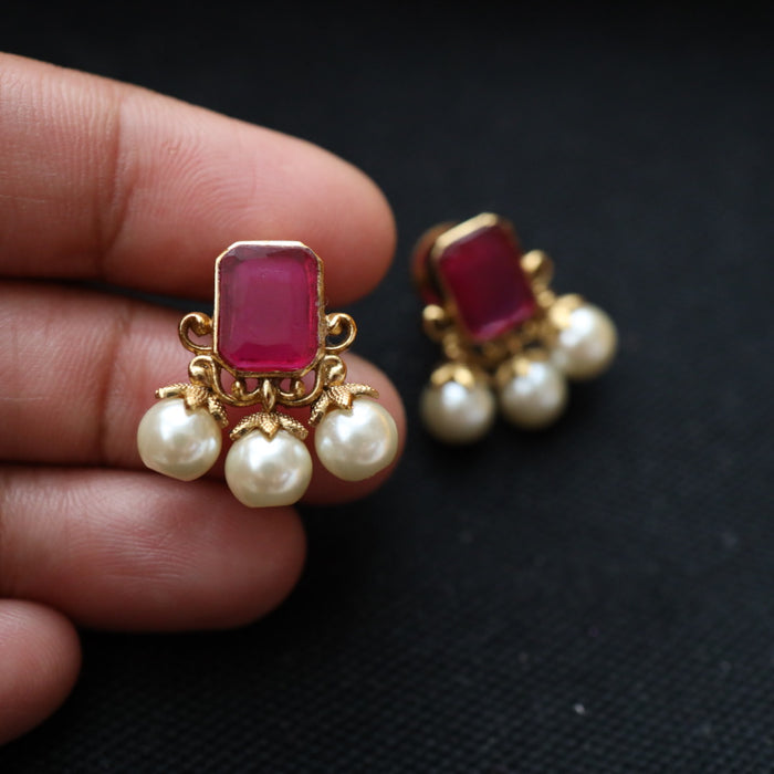 Antique ruby stone studd earring 46667122977