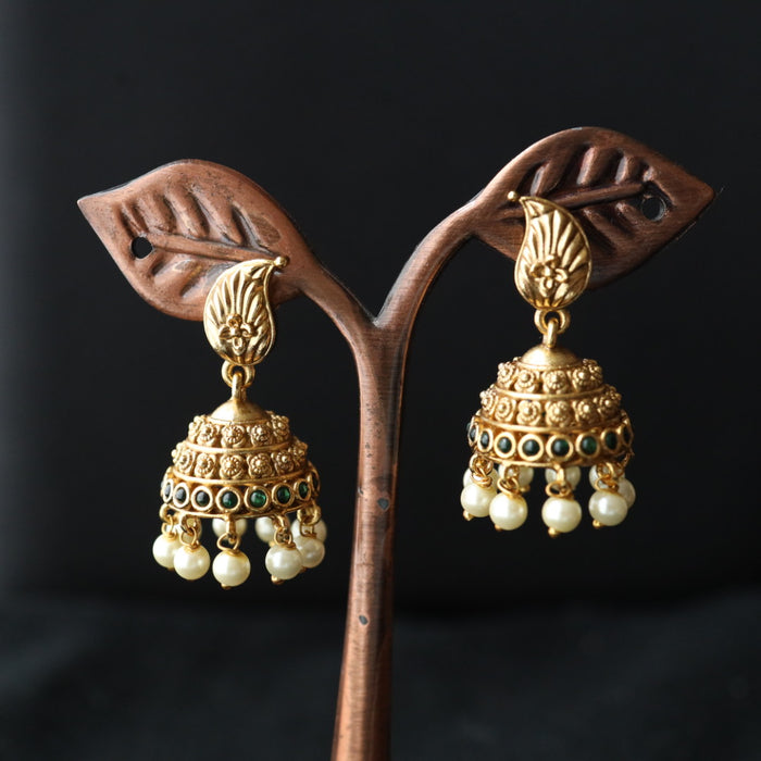 Antique gold small jumka earring 462154