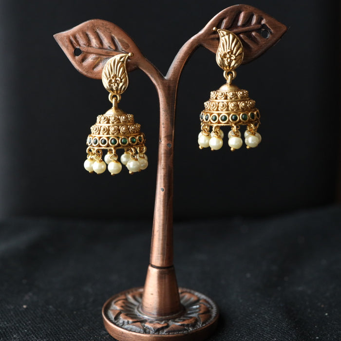 Antique gold small jumka earring 462154