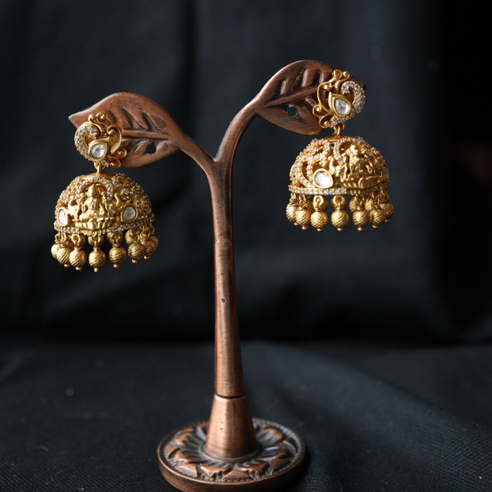 Antique gold jumka earring 462121