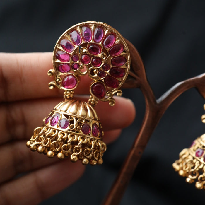 Antique ruby stone jumka earring 4666726