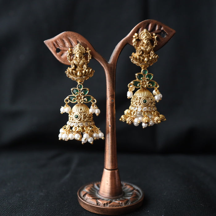 Antique green stone jumka earring 4666721