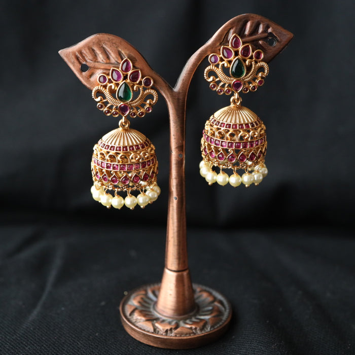 Antique ruby stone jumka earring 462151