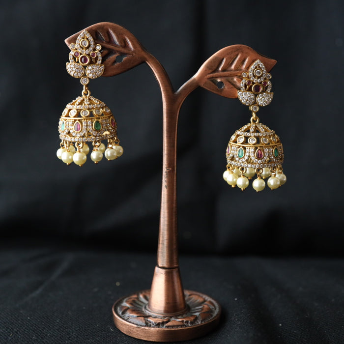 Antique ruby white stone jumka earring 46667122978