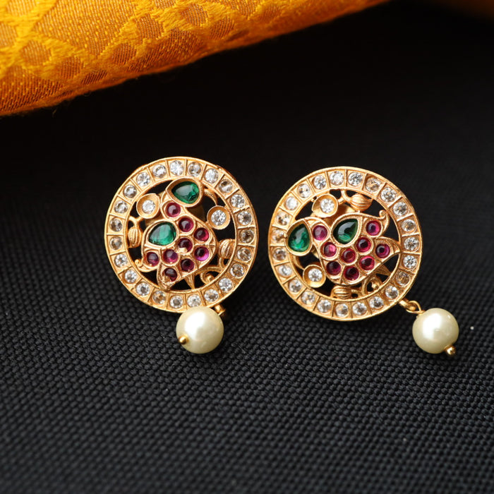 Antique ruby white stone studd earring 46667122966