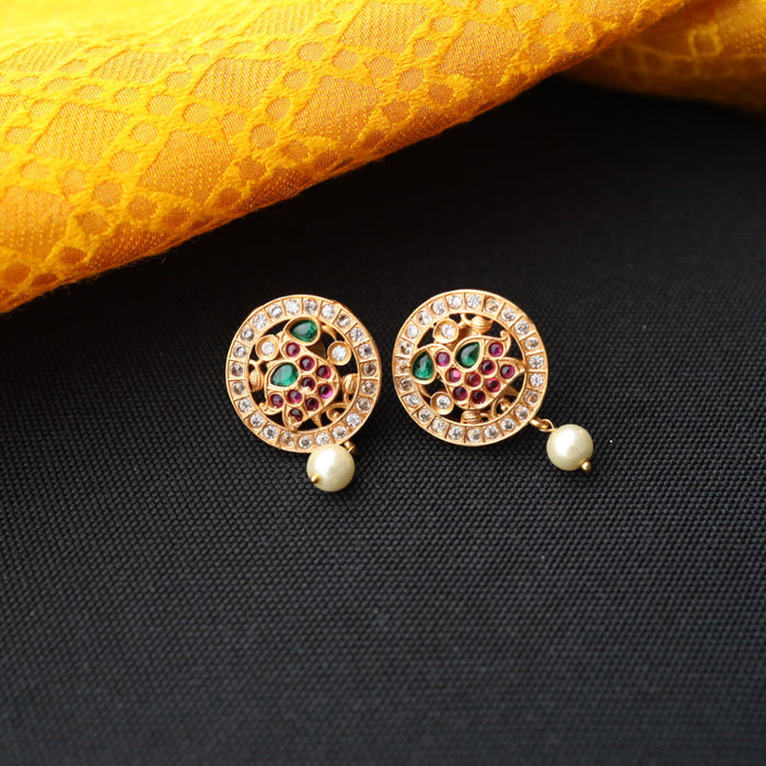 Antique ruby white stone studd earring 46667122966